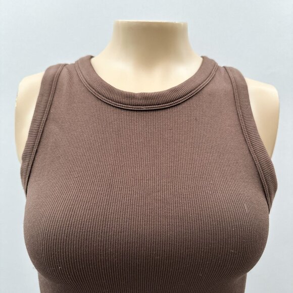 90 Degrees Womens Brown Ribbed Sleeveless Tank Top Casual‎ & Stretchy XS/S - Picture 6 of 9